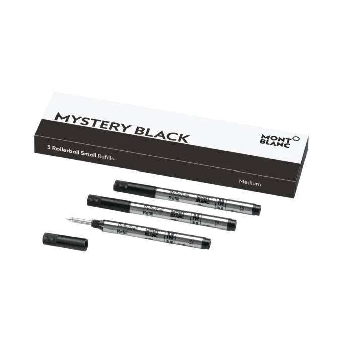 3 Rollerball Small Refills, Mystery Black – Medium