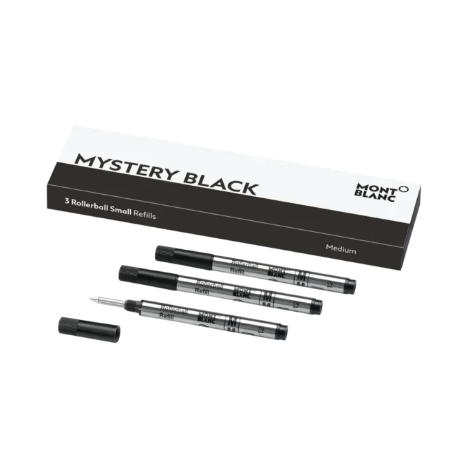 3 Rollerball Small Refills, Mystery Black – Medium