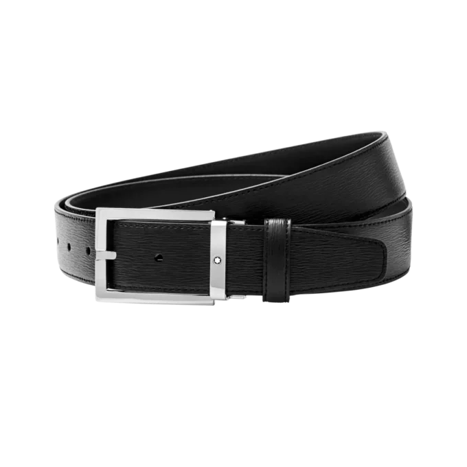 Black 35 mm leather belt