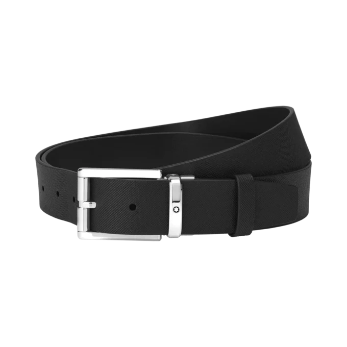 Black 35 mm leather belt