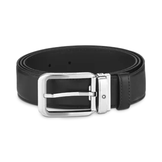 Black 35 mm leather belt