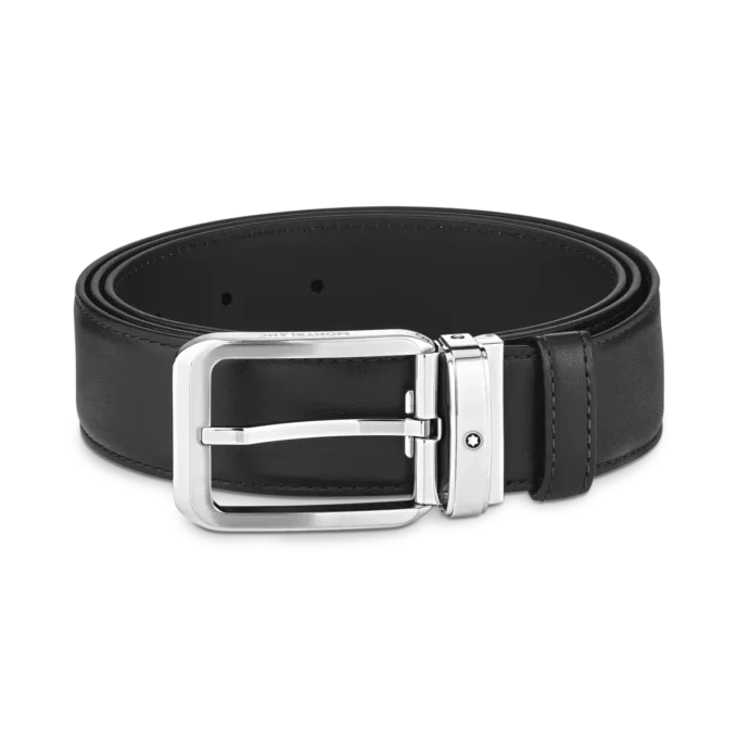 Black 35 mm leather belt