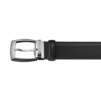 Black 35 mm leather belt