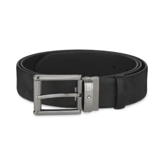 Black 35 mm leather belt