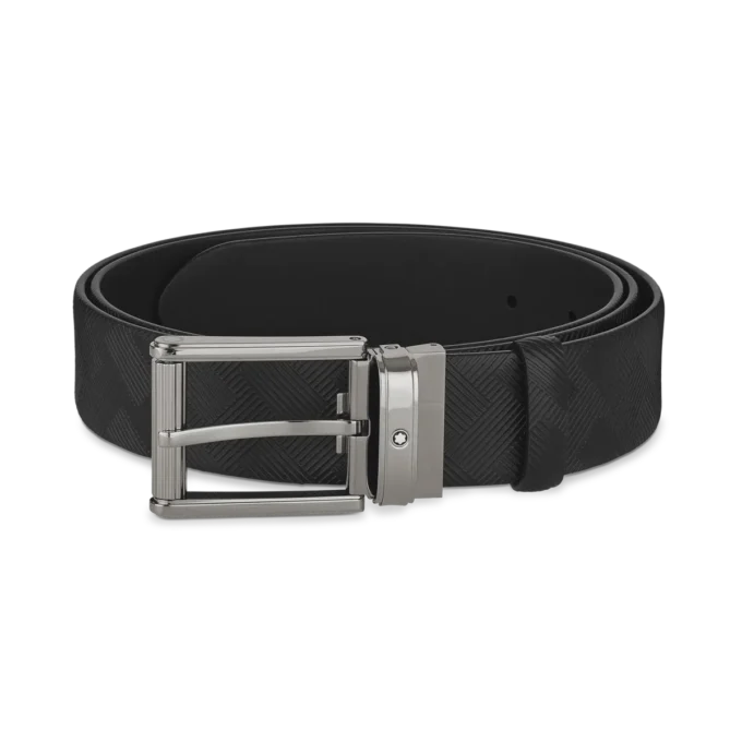 Black 35 mm leather belt
