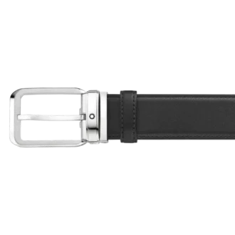 Black 35 mm leather belt