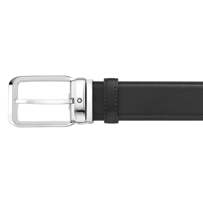 Black 35 mm leather belt