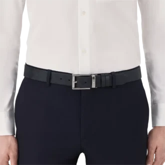 Black 35 mm leather belt