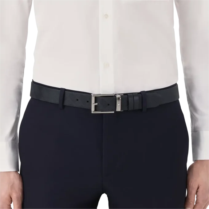 Black 35 mm leather belt