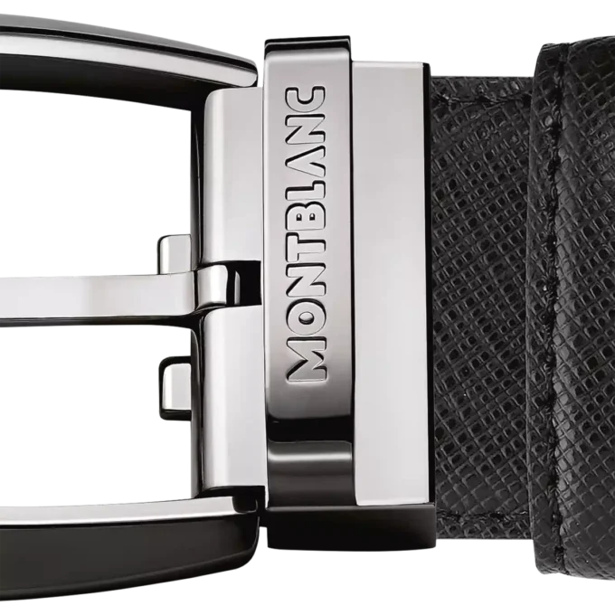 Black 35 mm leather belt