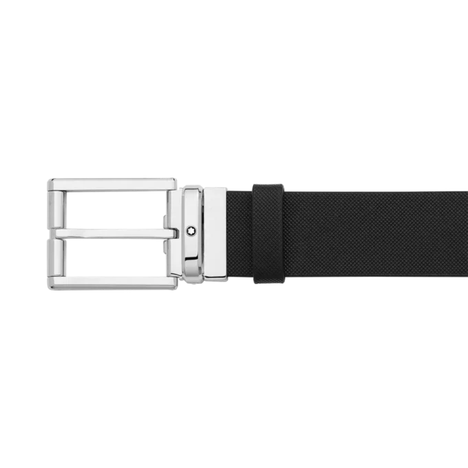 Black 35 mm leather belt