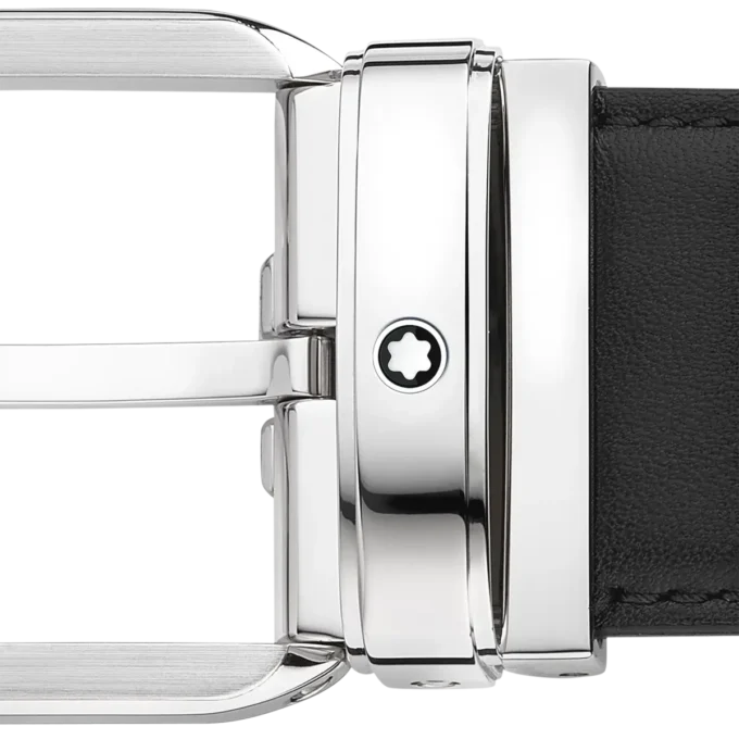 Black 35 mm leather belt