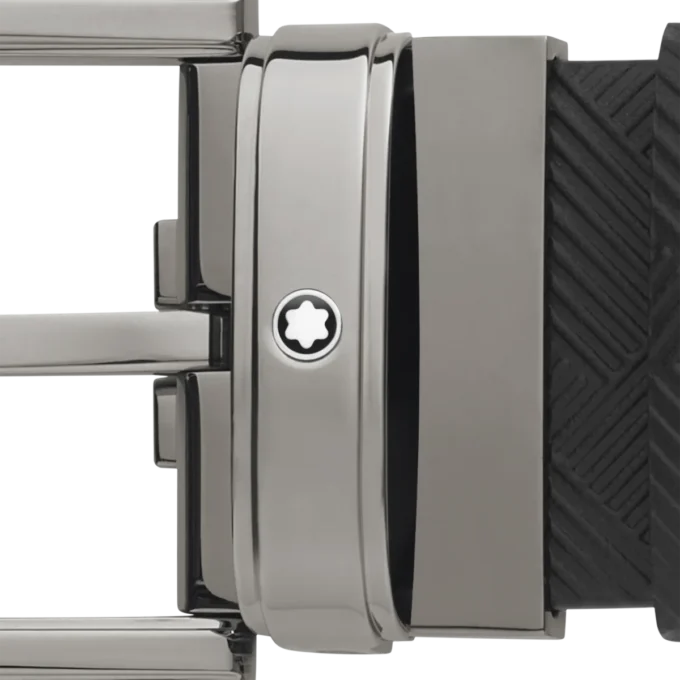 Black 35 mm leather belt