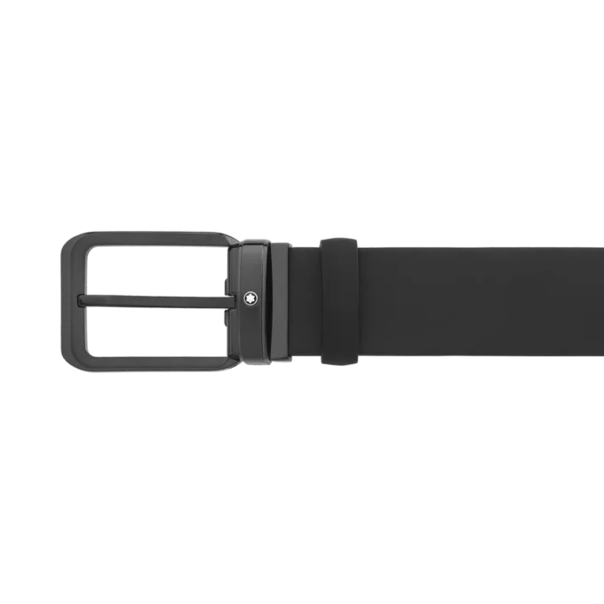 Black 35 mm reversible leather belt