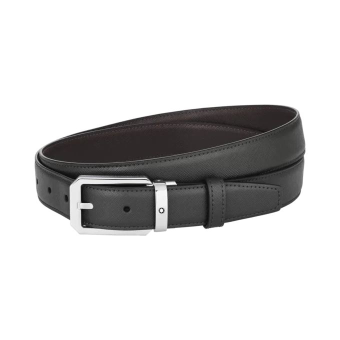 Black/brown 30 mm reversible leather belt