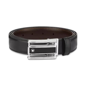 Black/brown 30 mm reversible leather belt