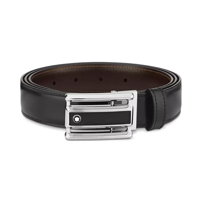 Black/brown 30 mm reversible leather belt