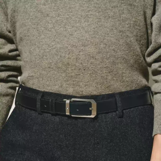 Black/brown 30 mm reversible leather belt
