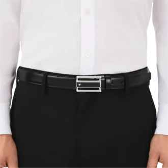 Black/brown 30 mm reversible leather belt