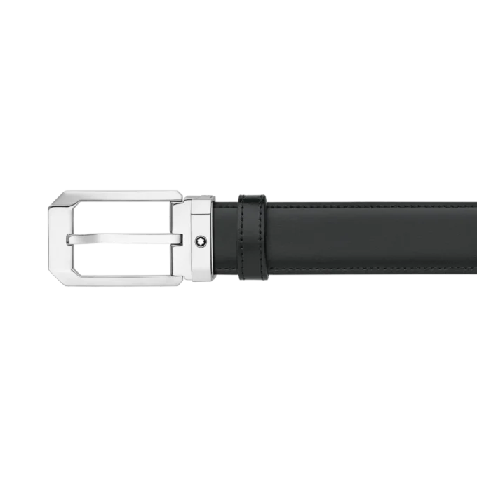 Black/brown 30 mm reversible leather belt