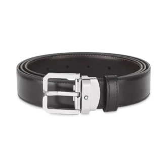 Black/brown 30mm reversible leather belt