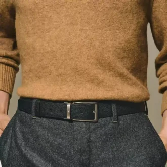 Black/brown 35 mm reversible leather belt