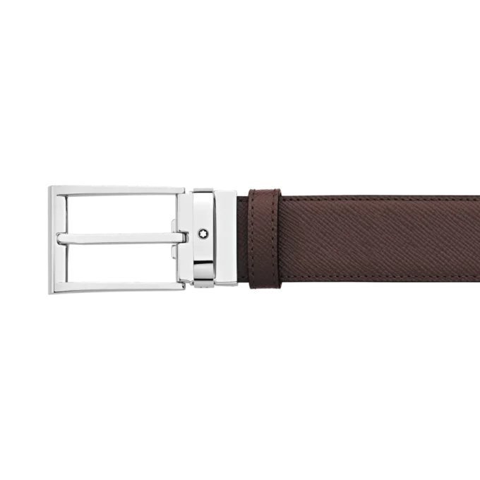 Black/brown 35 mm reversible leather belt
