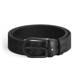 Black leather 35mm belt