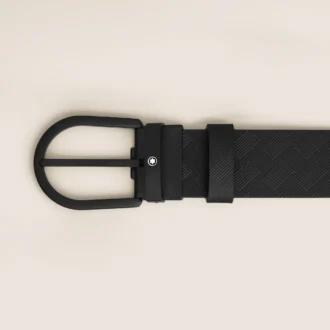 Black leather 35mm belt