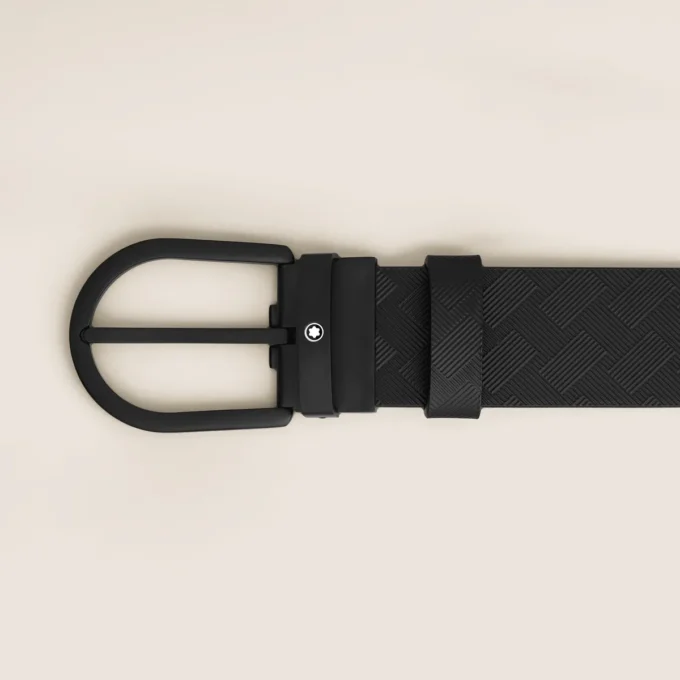 Black leather 35mm belt