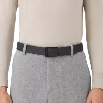 Blue/black 35 mm reversible leather belt