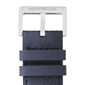 Blue calf strap with gray pin buckle