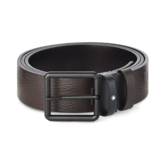 Brown/black 35 mm reversible leather belt