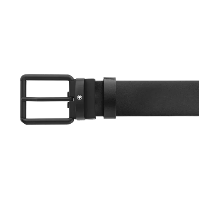 Brown/black 35 mm reversible leather belt