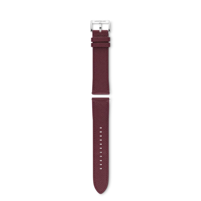 Burgundy calf strap with gray pin buckle
