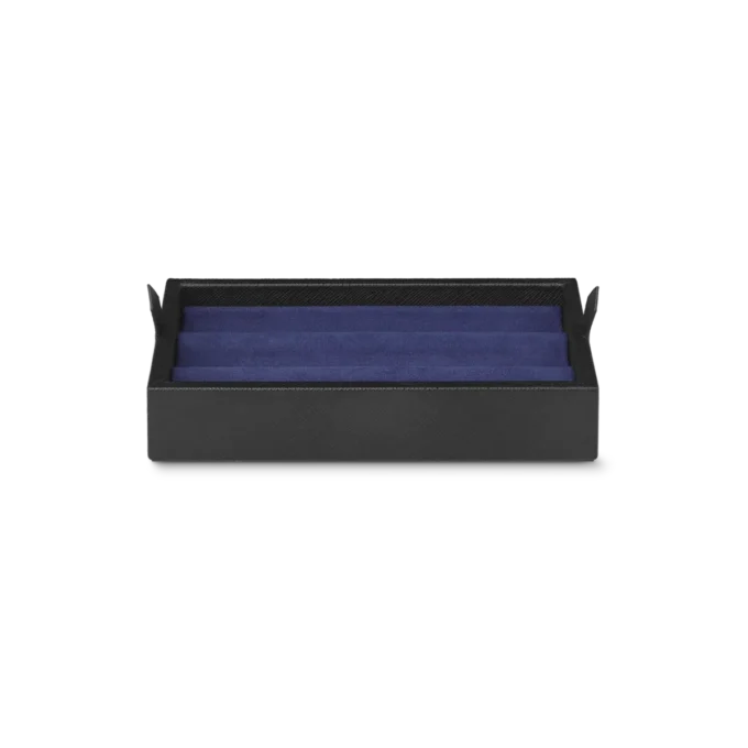 Desk Box in leather for three writing instruments and an ink bottle