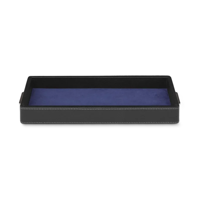 Desk Box in leather for three writing instruments and an ink bottle