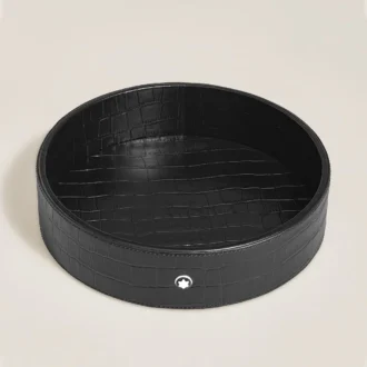 Desk Tray Large, Croco-Embossed Leather, Black