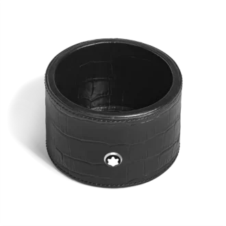 Desk Tray Medium, Croco-Embossed Leather, Black