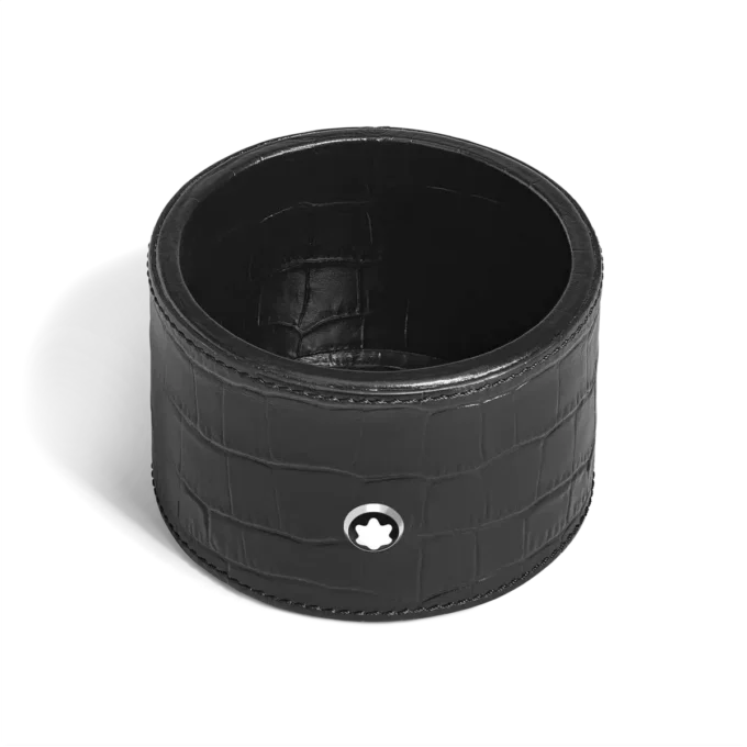 Desk Tray Medium, Croco-Embossed Leather, Black