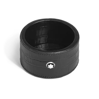 Desk Tray Small, Croco-Embossed Leather, Black