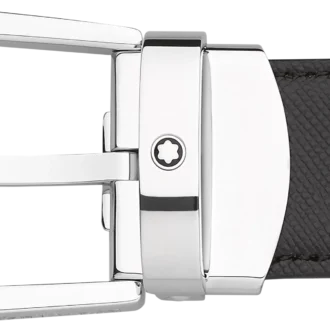 Horseshoe buckle black/brown 30 mm reversible leather belt