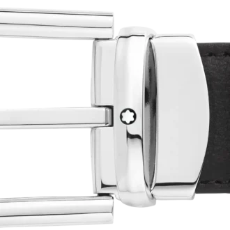 Horseshoe buckle black/brown 30 mm reversible leather belt