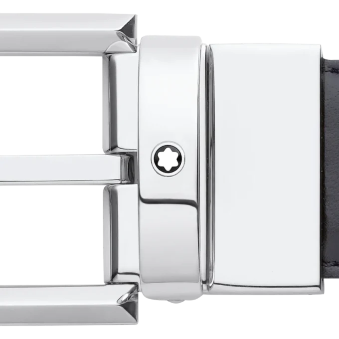 Horseshoe buckle black/brown 30 mm reversible leather belt