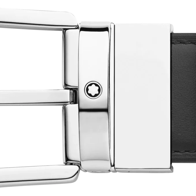 Horseshoe buckle black/tan 35 mm leather belt