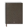 Large Notebook in Ostrich-Embossed Leather, Lined Pages