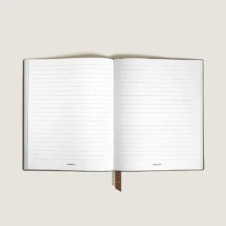 Large Notebook in Ostrich-Embossed Leather, Lined Pages