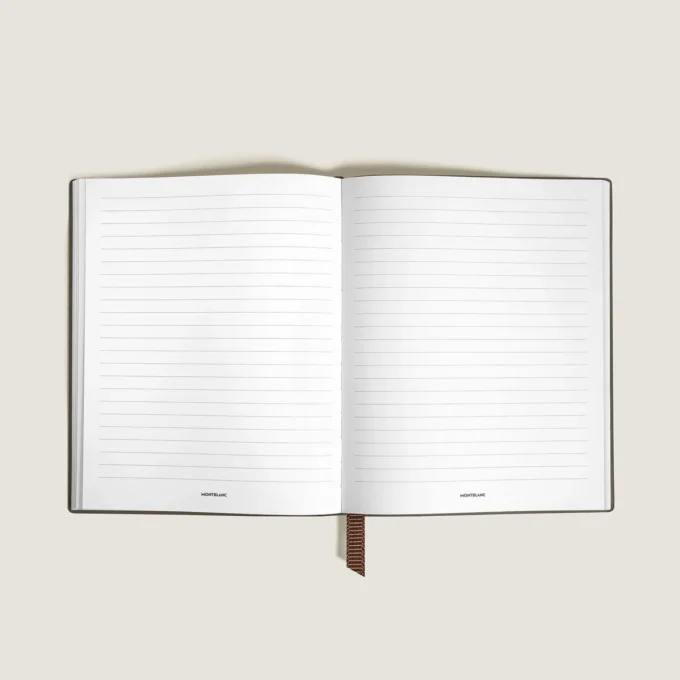 Large Notebook in Ostrich-Embossed Leather, Lined Pages