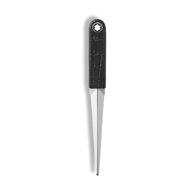 Letter Opener, Croco-Embossed Leather, Black