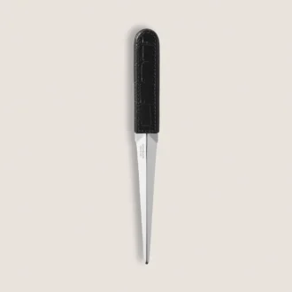 Letter Opener, Croco-Embossed Leather, Black
